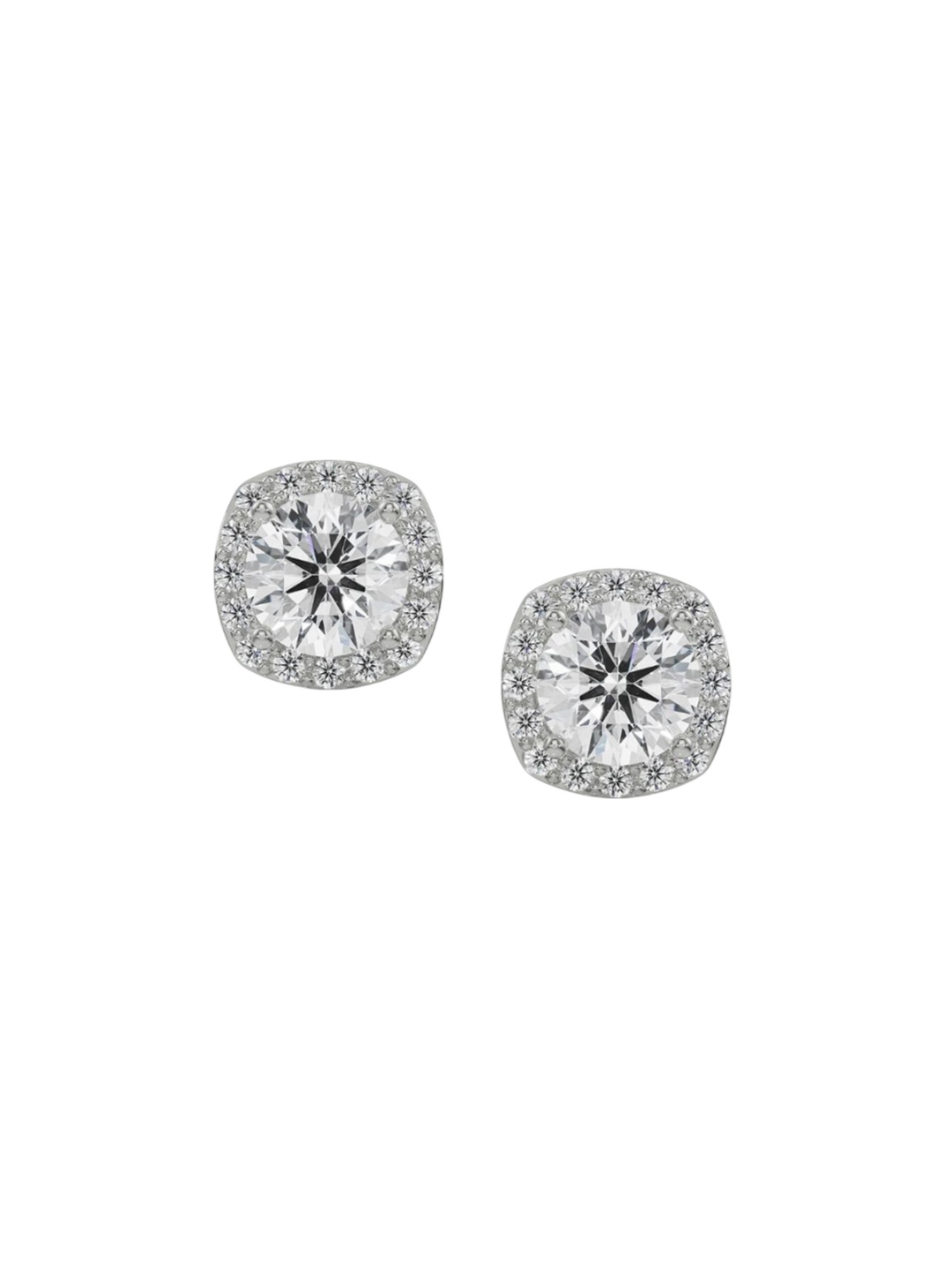 

Emori 0.5 CT Halo Cushion Cut Studs, White