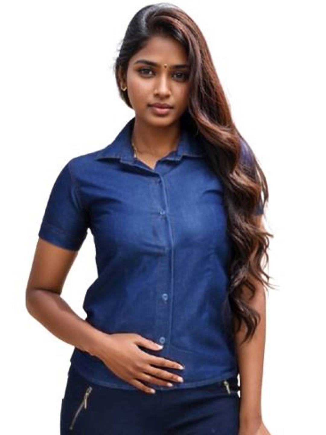 

OOTPTAANG Women Opaque Casual Shirt, Blue