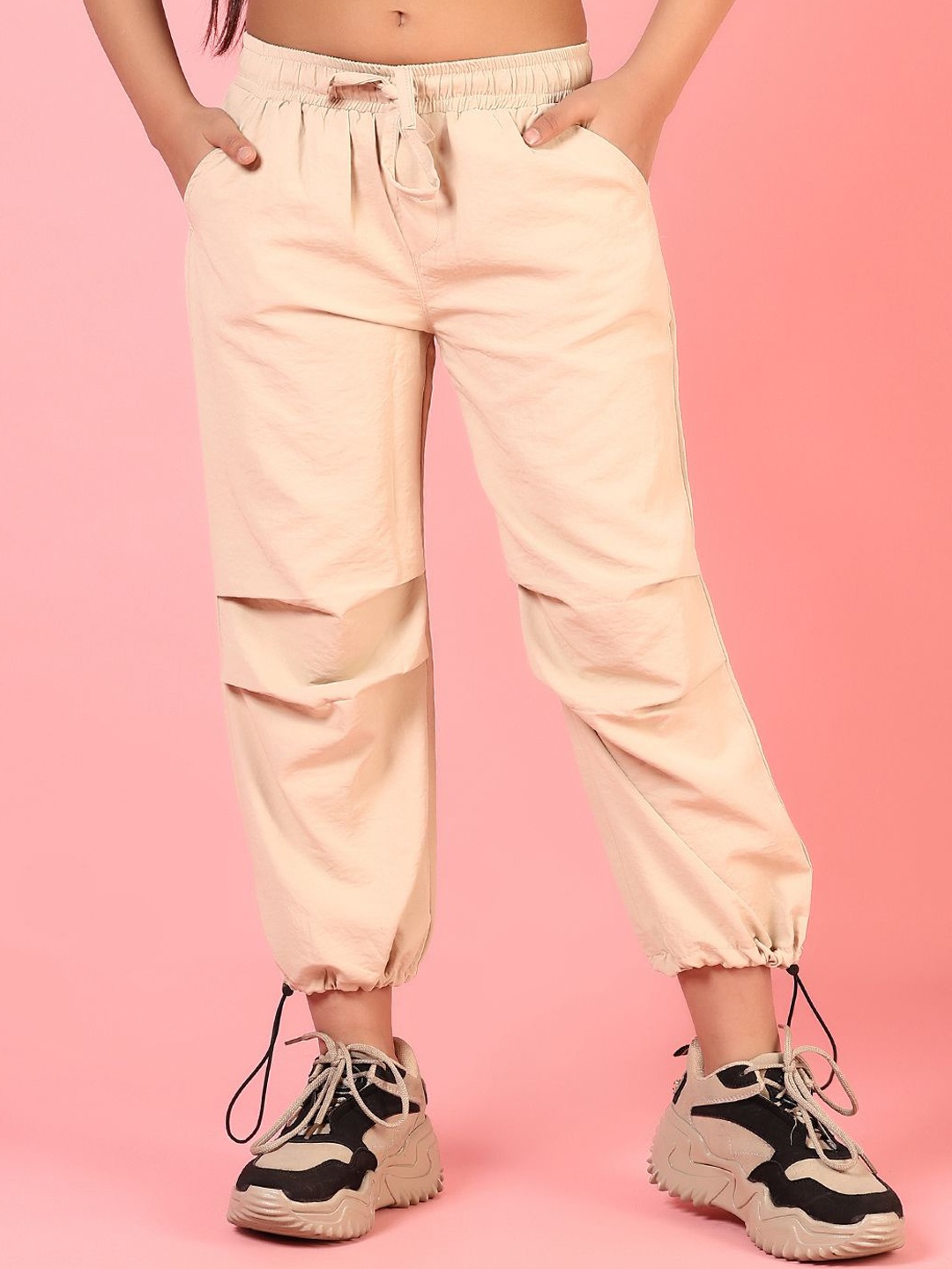 

V-Mart Girls Joggers Trousers, Beige