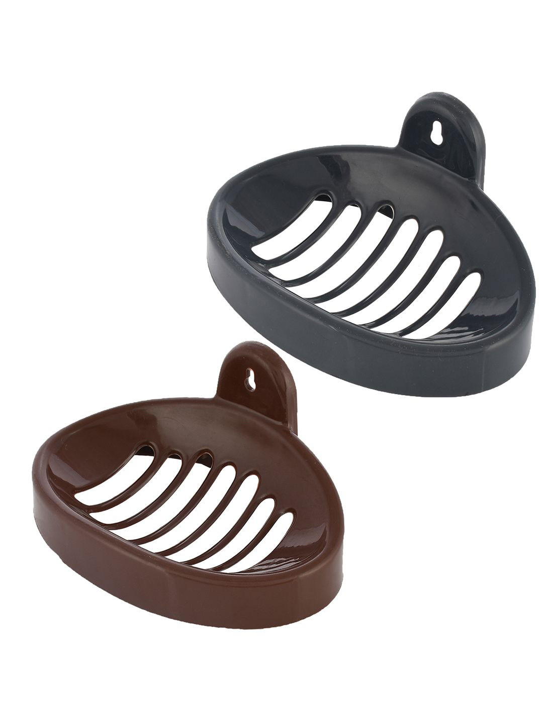 

Kuber Industries Grey & Coffee Brown 2 piece Solid Plastic Soap Dish