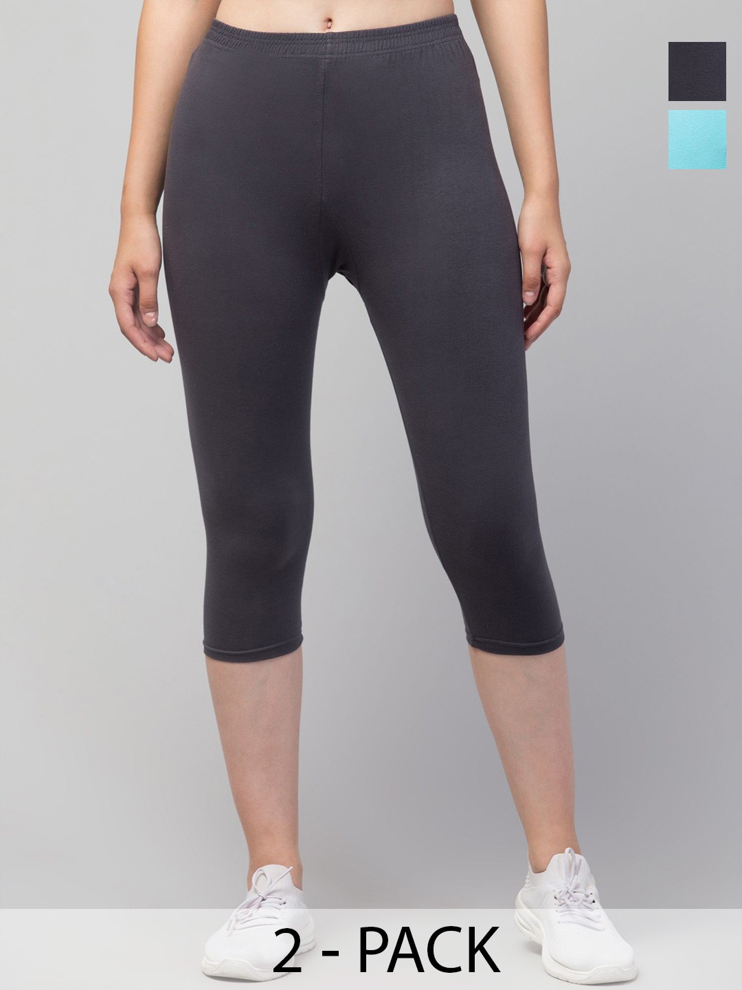 

UllasPemium Women Skinny Fit Capris, Turquoise blue