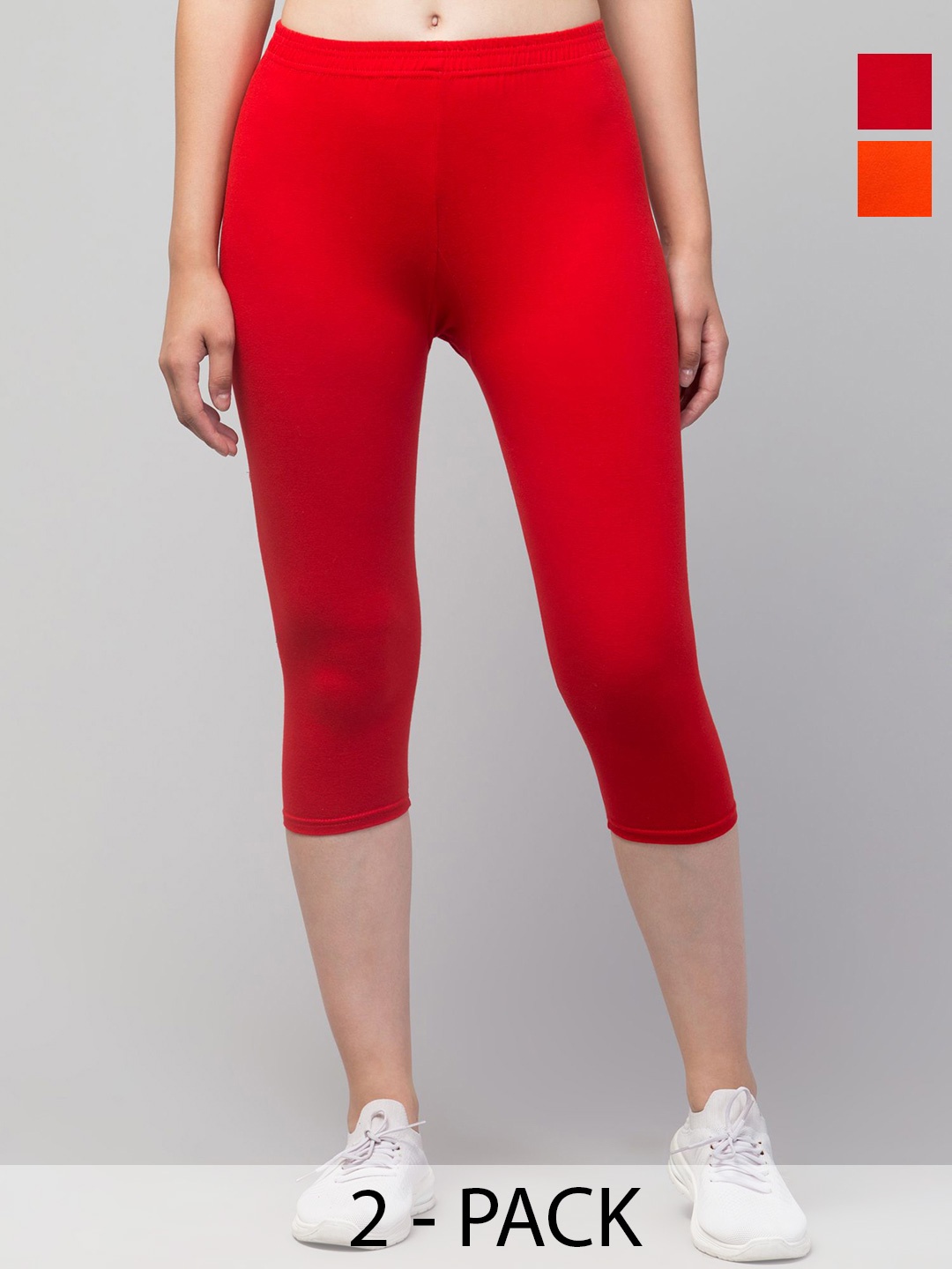 

UllasPemium Women Skinny Fit Capris, Orange