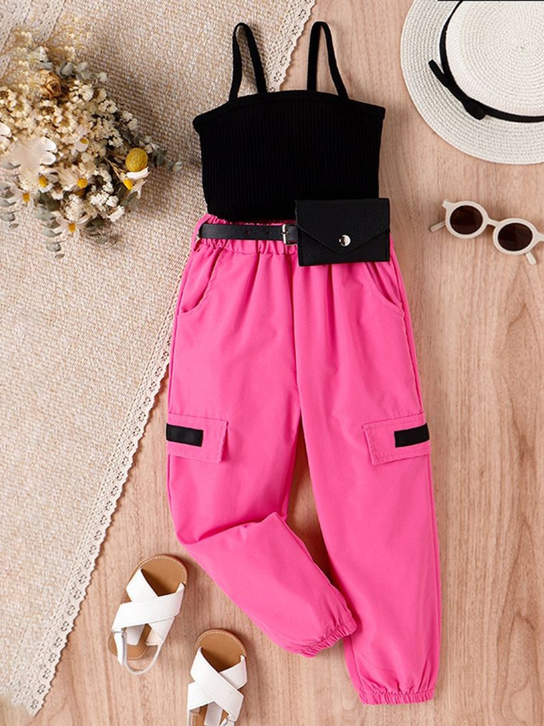 

LULU & SKY Girls Top with Trousers, Pink