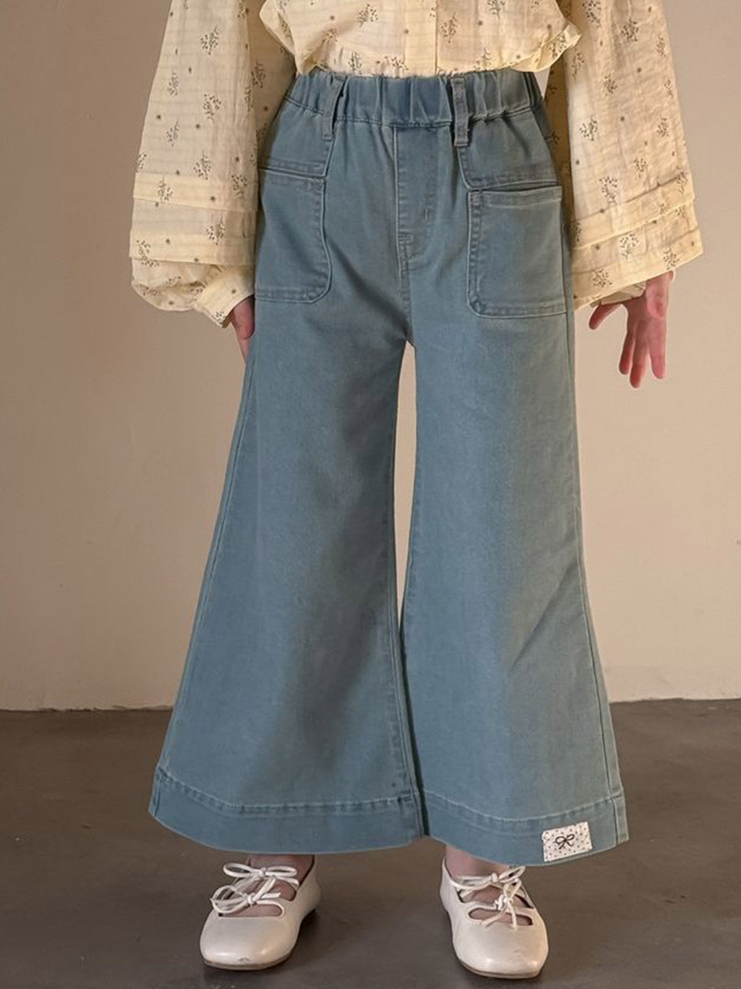 

LULU & SKY Girls Wide Leg High-Rise Jeans, Blue