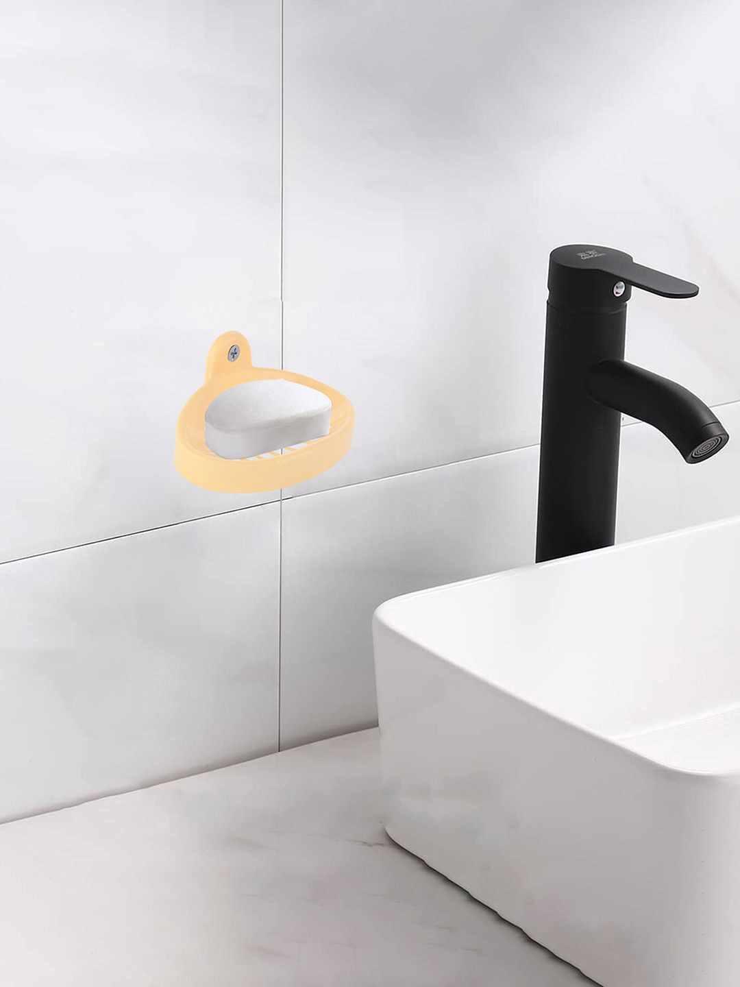 

Kuber Industries Cream-Coloured Solid Plastic Soap Dish