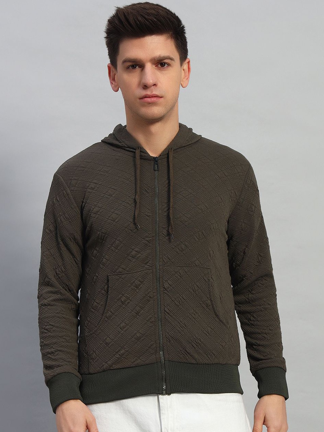 

NATURE CRAFT Men Fleece Lightweight Sporty Jacket, Olive