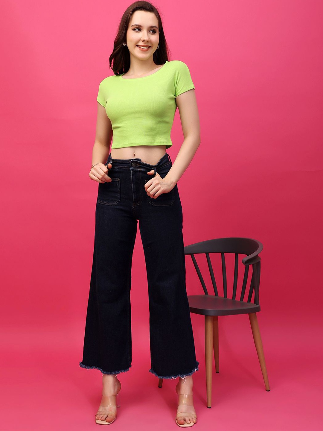 

Moda Rapido Cotton Crop Top, Green