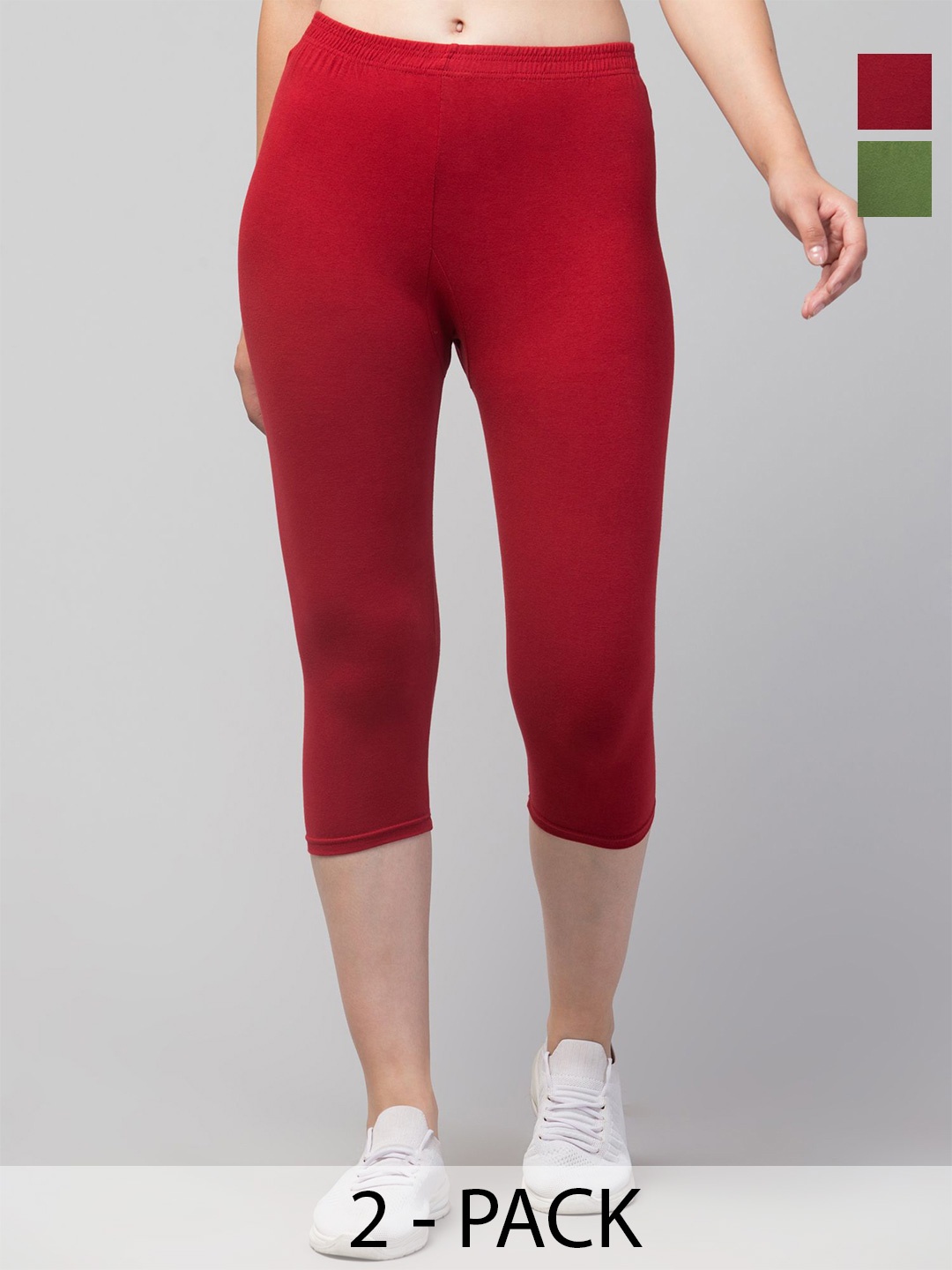

UllasPemium Women Skinny Fit Capris, Green