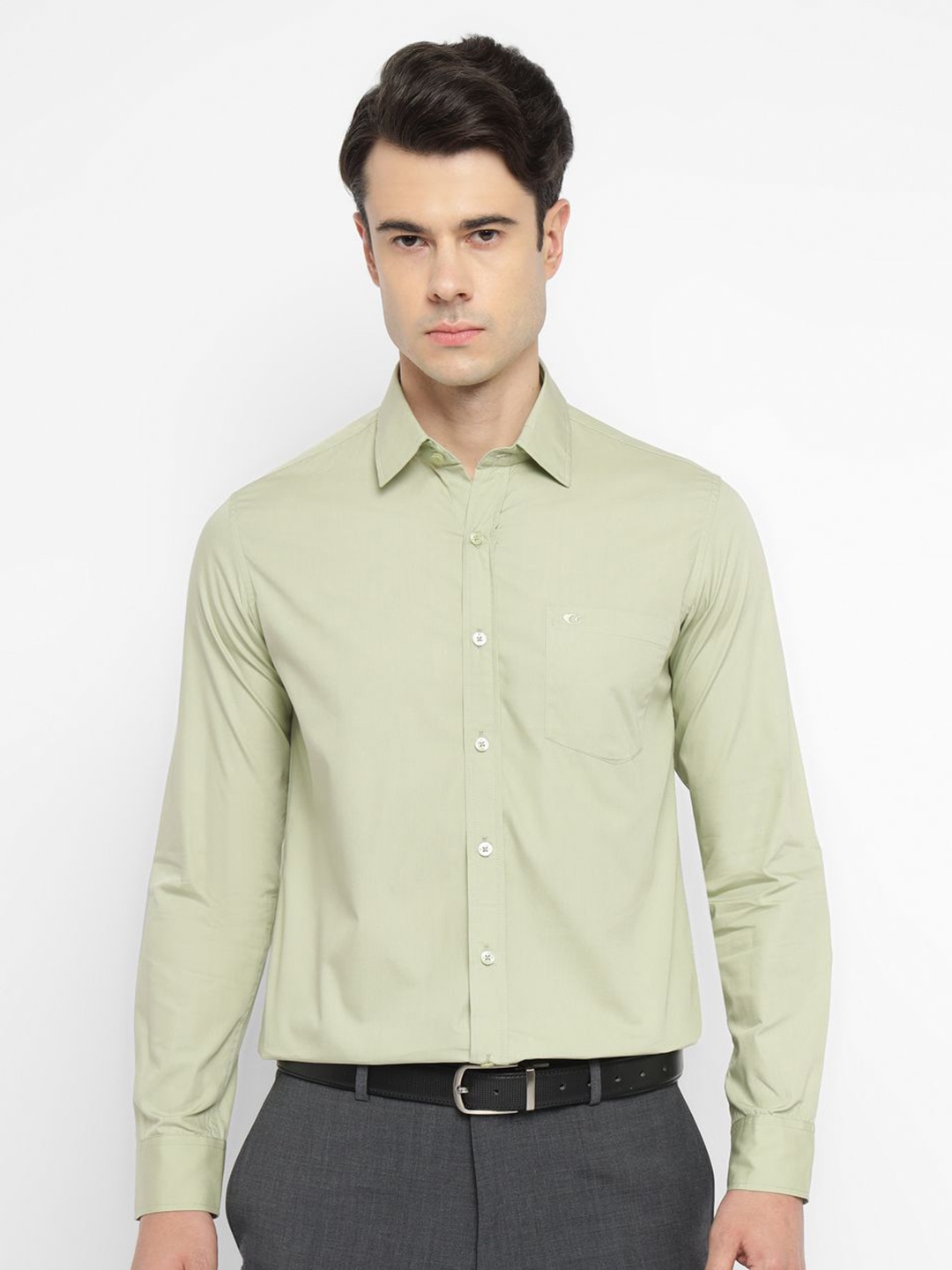 

Allen Cooper Men Classic Slim Fit Casual Shirt, Green