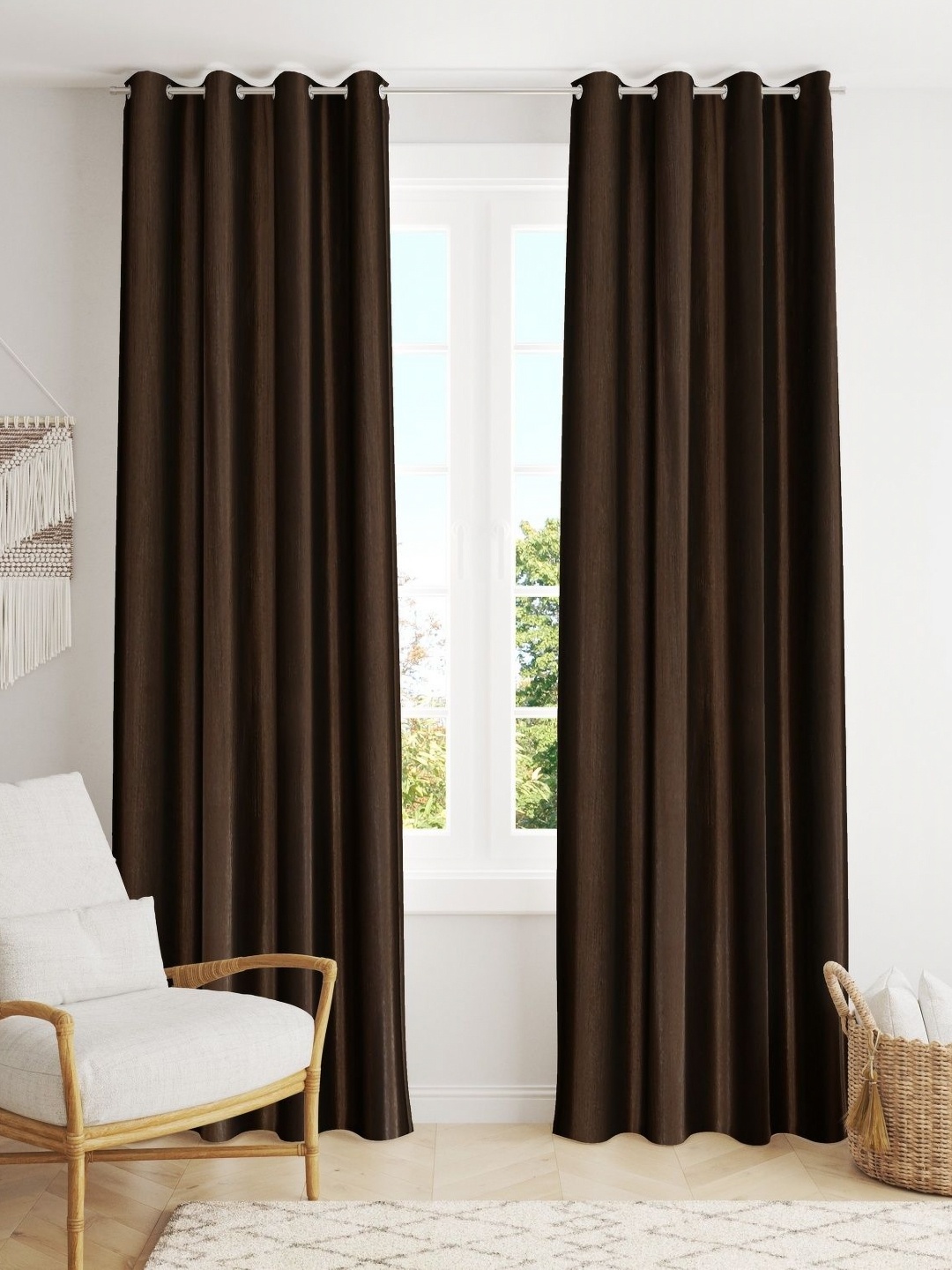 

Galaxy Home Decor Brown Set of 2 Long Door Curtain