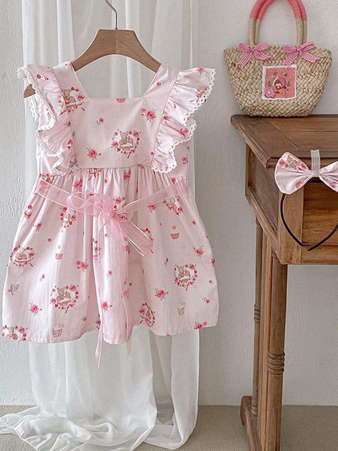 

LULU & SKY Floral Print Fit & Flare Dress, Pink