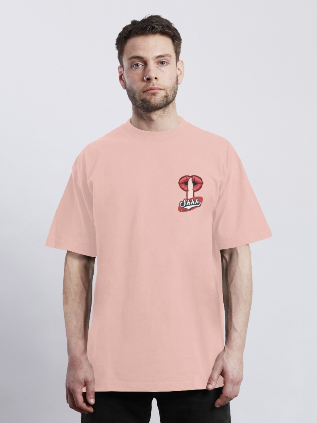 

Moda Rapido Men Printed Applique T-shirt, Peach
