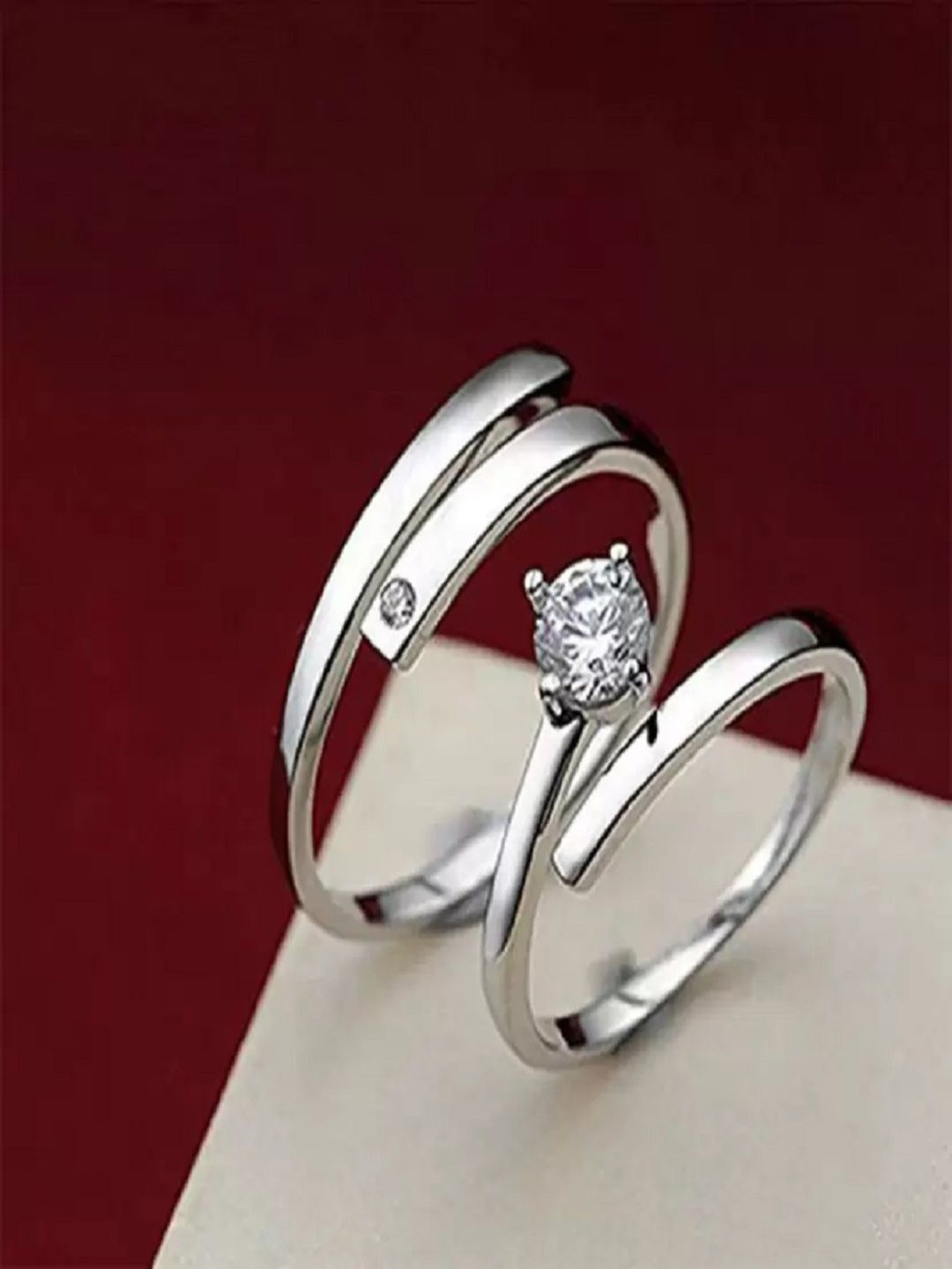 

DressBerry Silver-Plated American-Diamond StuddedFingerRing