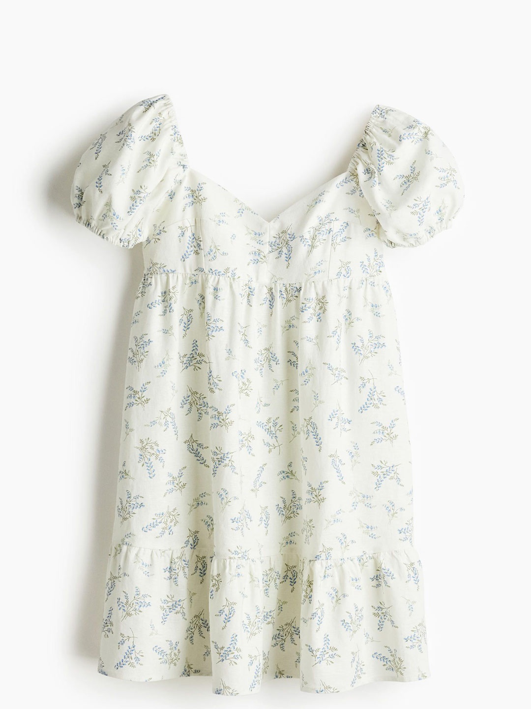 

H&M Puff-Sleeved Dress, White