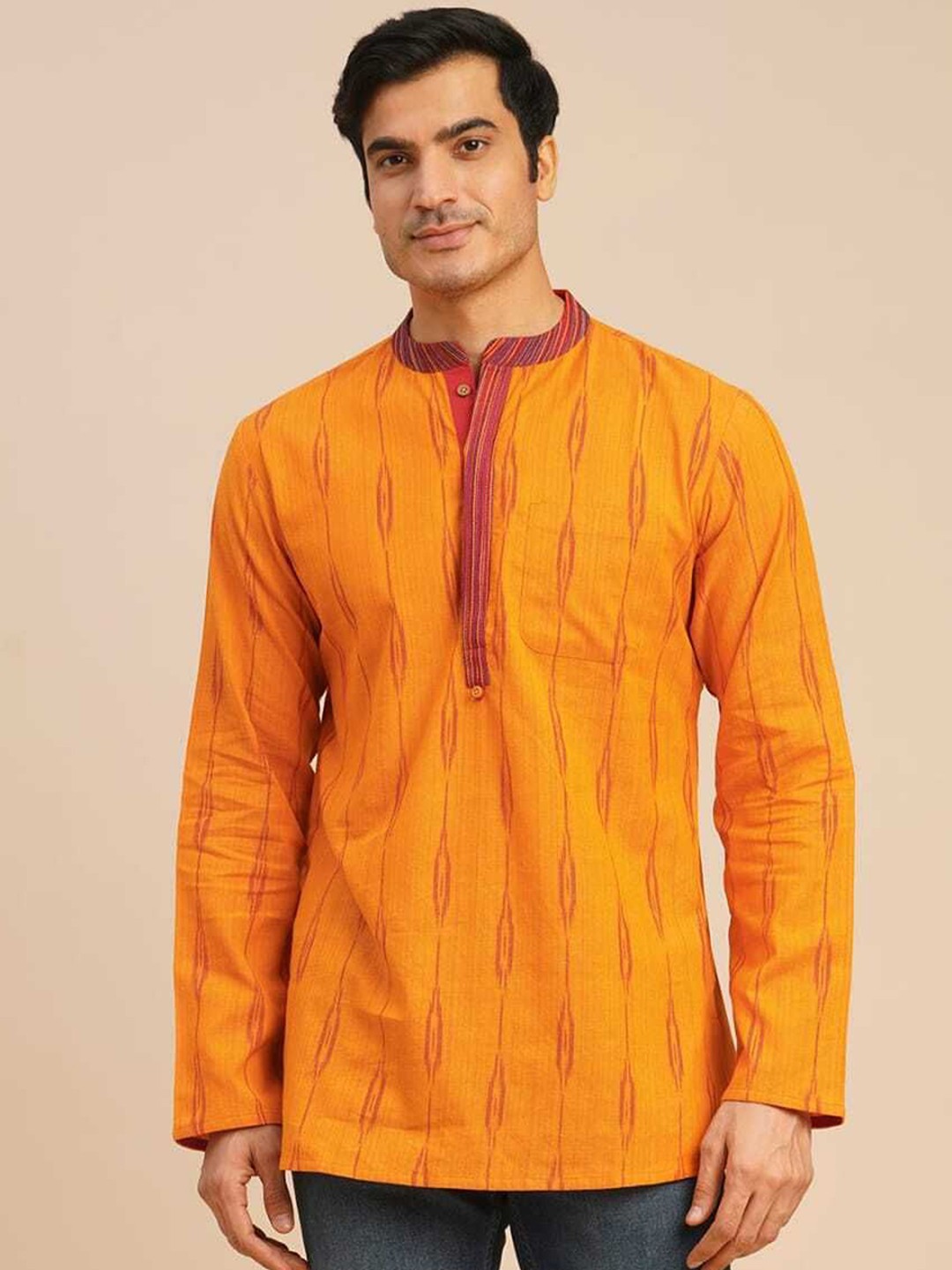 

Arch element Men Mirror Work Kurta, Yellow