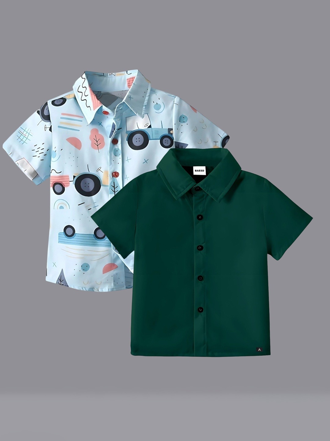 

BAESD Boys Classic Opaque Formal Shirt, Green