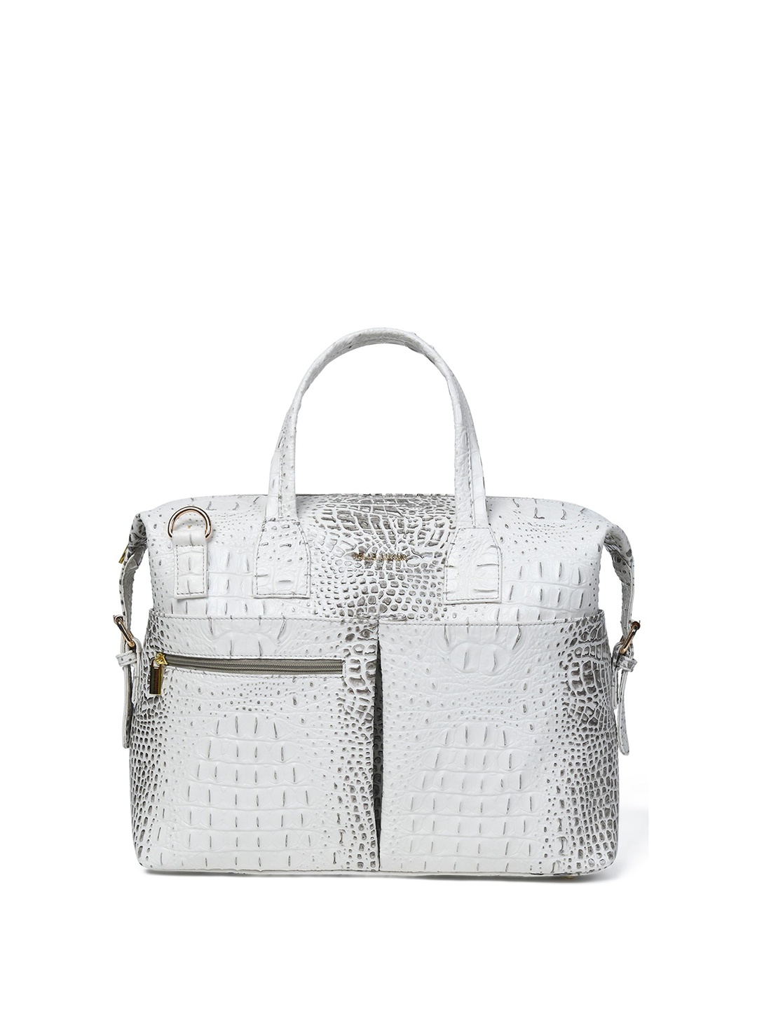 

PELLE LUXUR Textured PU Structured Handheld Bag, White