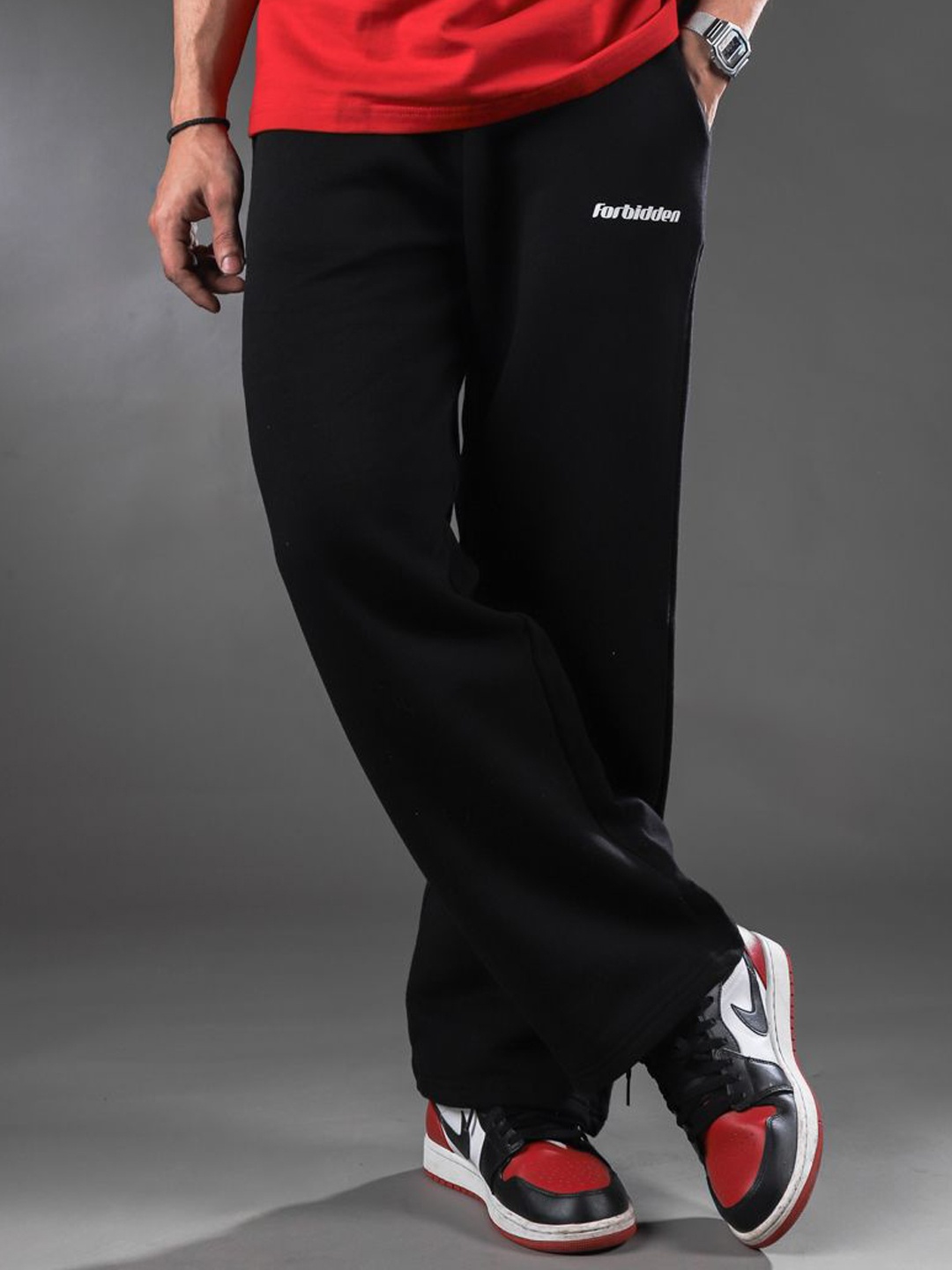 

The Forbidden Fruit Men Cotton Relaxed Fit Track Pants, Black