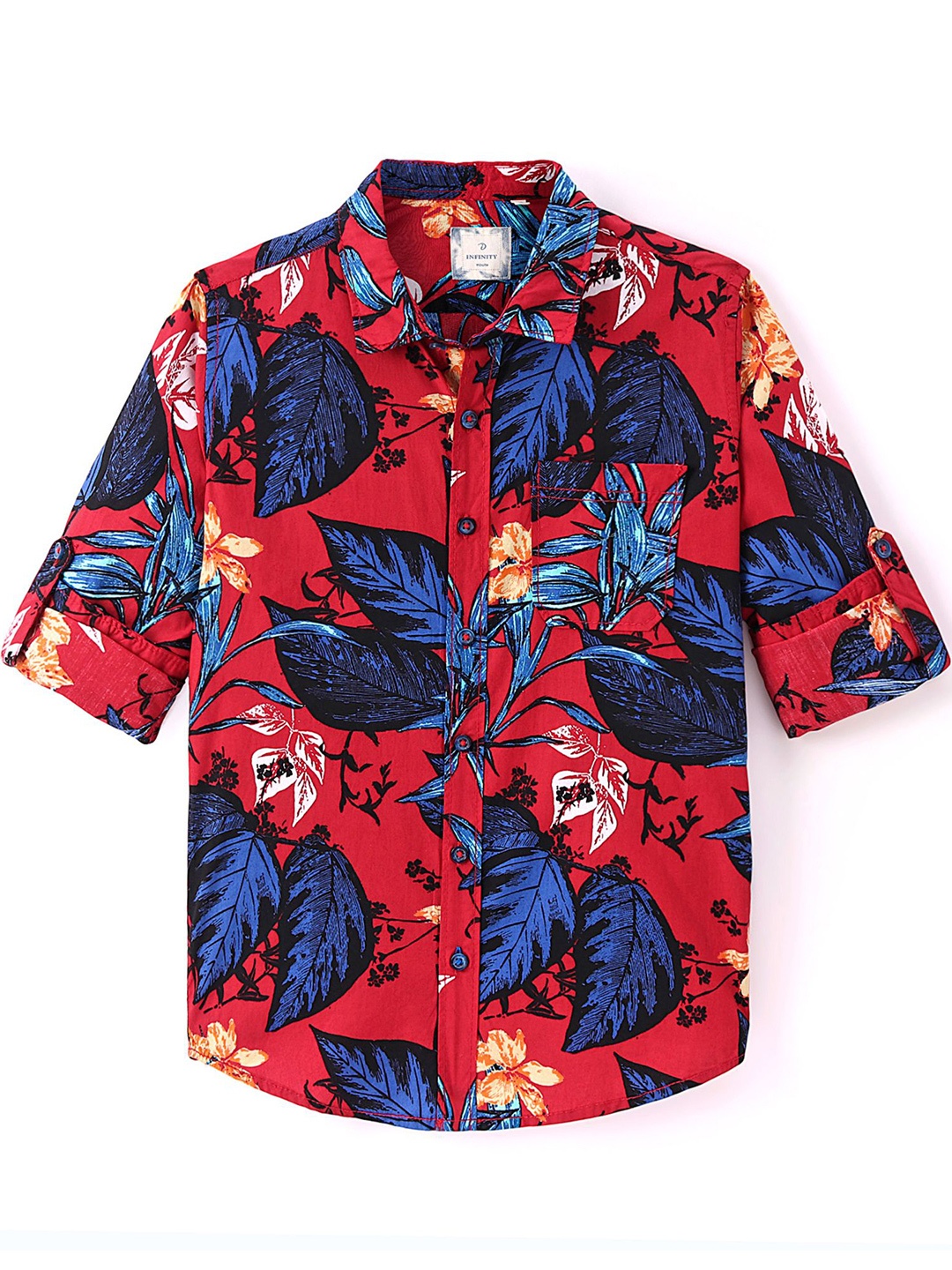 

Infinity Boys Floral Opaque Printed Casual Shirt, Red