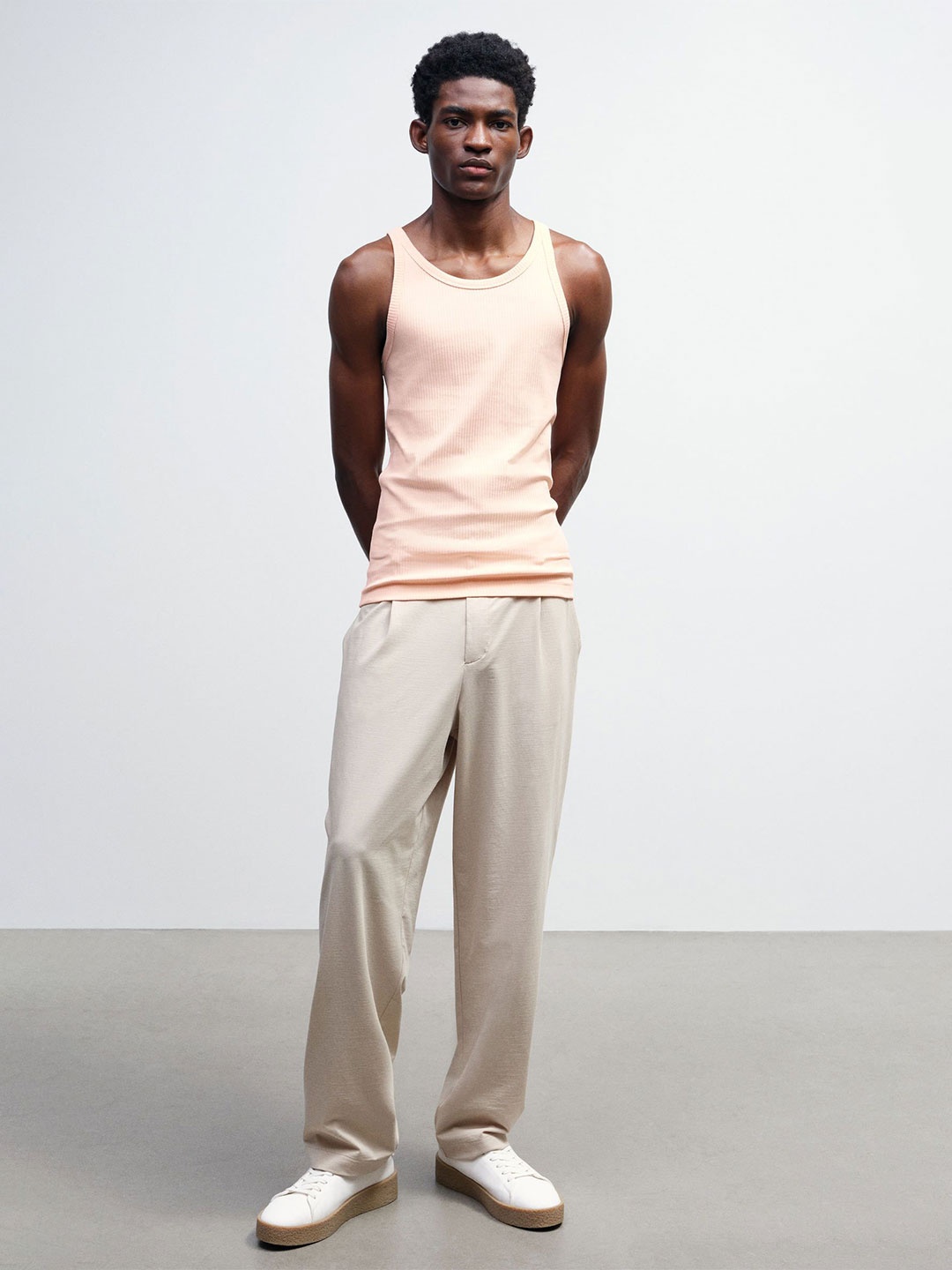 

H&M Slim Fit Ribbed Vest Top, Orange
