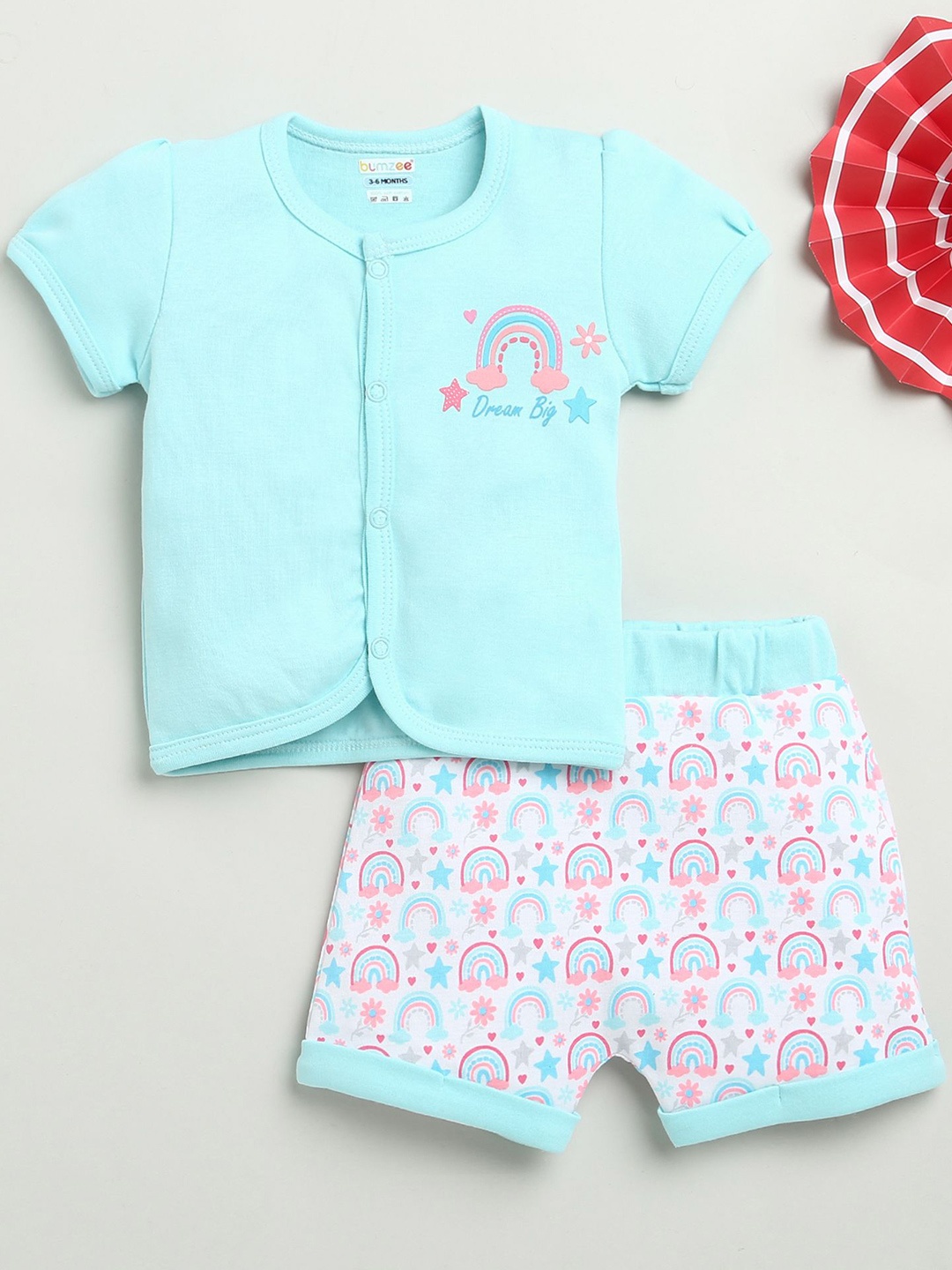 

BUMZEE Girls Shirt with Shorts, Blue