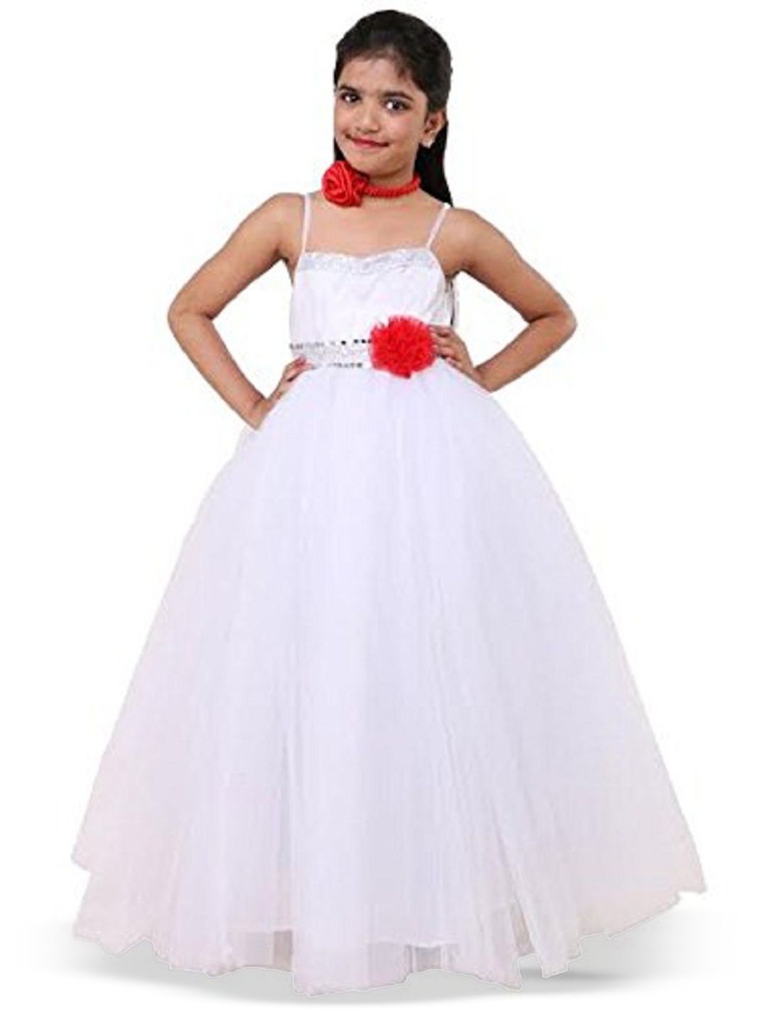 

Wow Princess Net A-Line Maxi Dress, White
