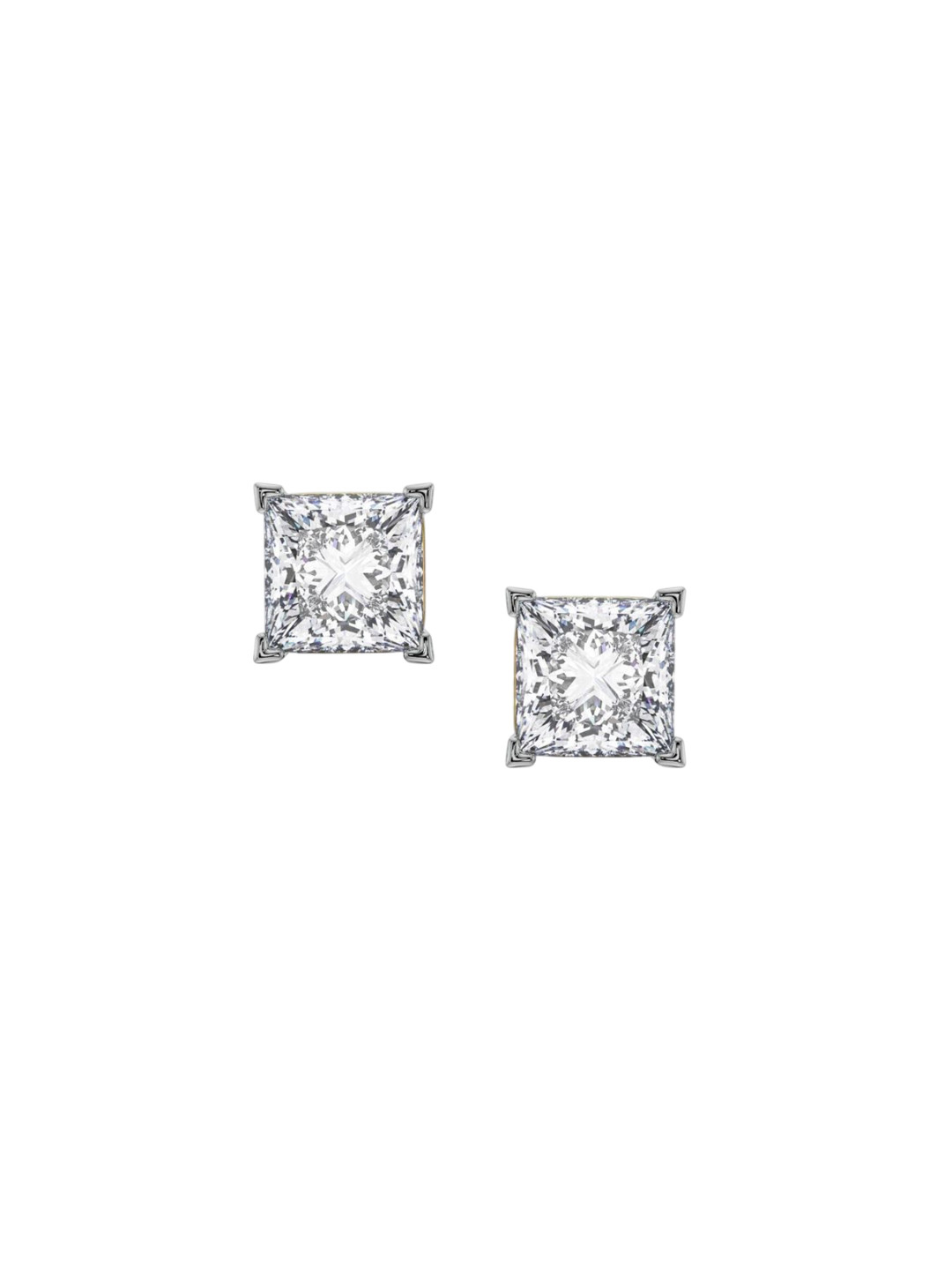 

Emori 2 CT Classic Square Diamond Studs, Yellow