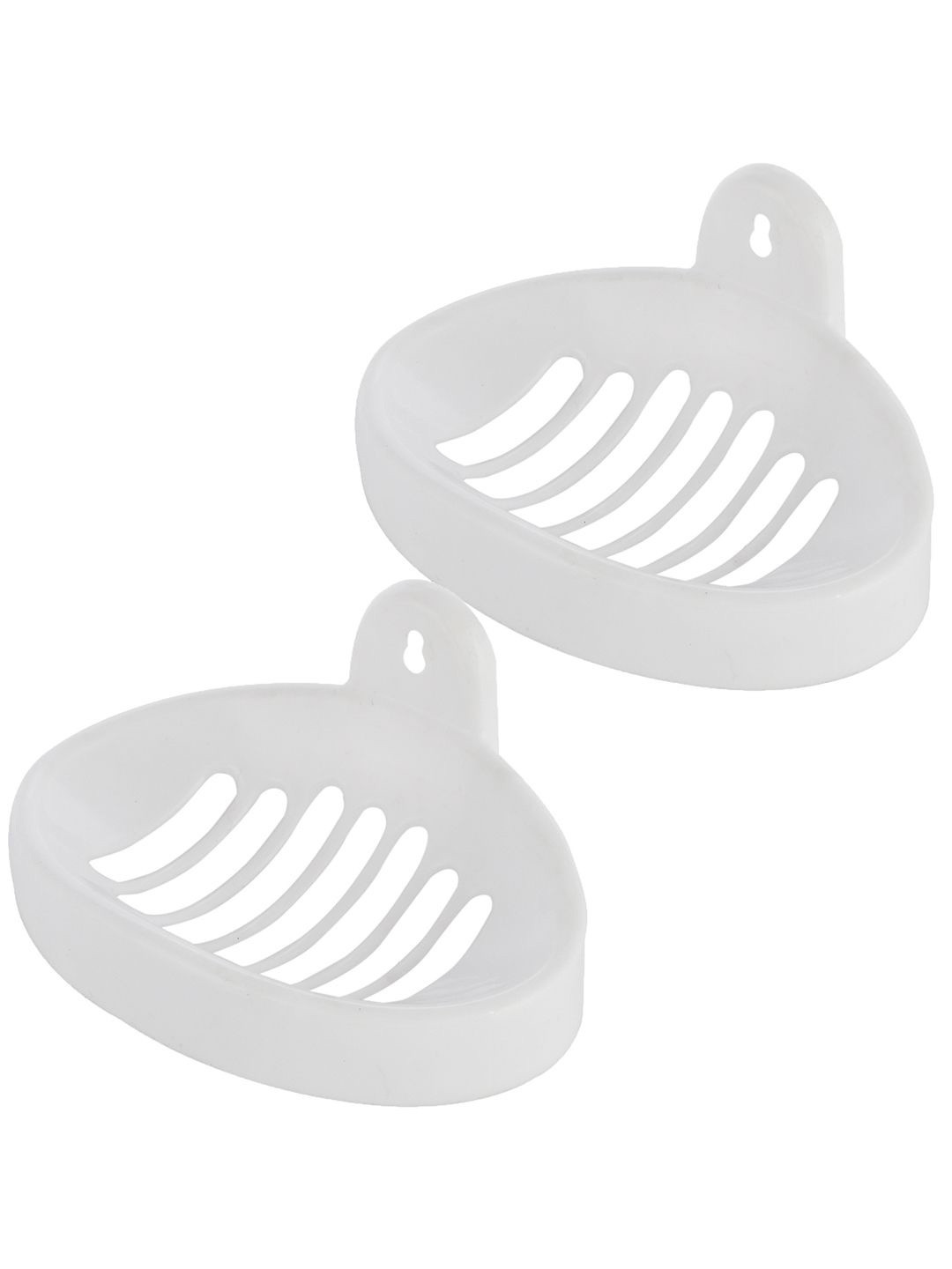 

Kuber Industries White 2 piece Solid Plastic Soap Dish