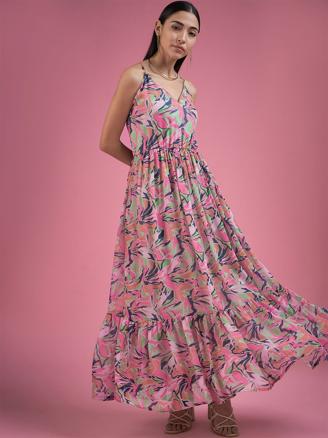 

all about you Floral Print Georgette Maxi Dress, Multi