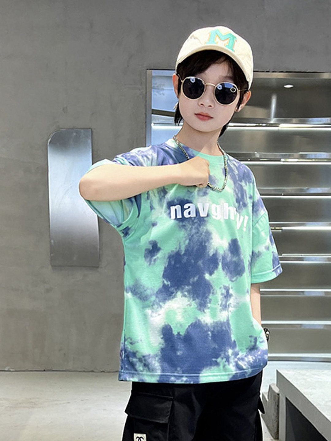 

LULU & SKY Boys Printed Pockets T-shirt, Green