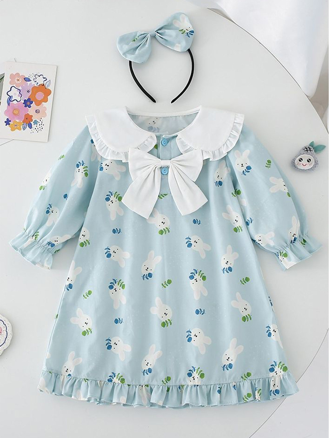 

LULU & SKY Floral Print A-Line Dress, Blue