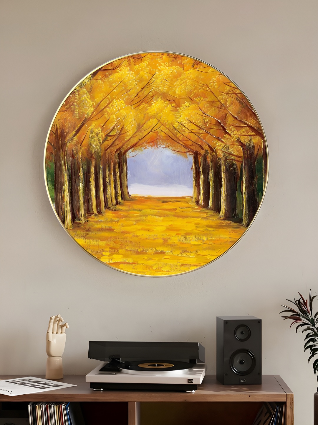 

Myntra Elegant Homes Yellow & Blue 1 Piece Wood Abstract Wall Paintings