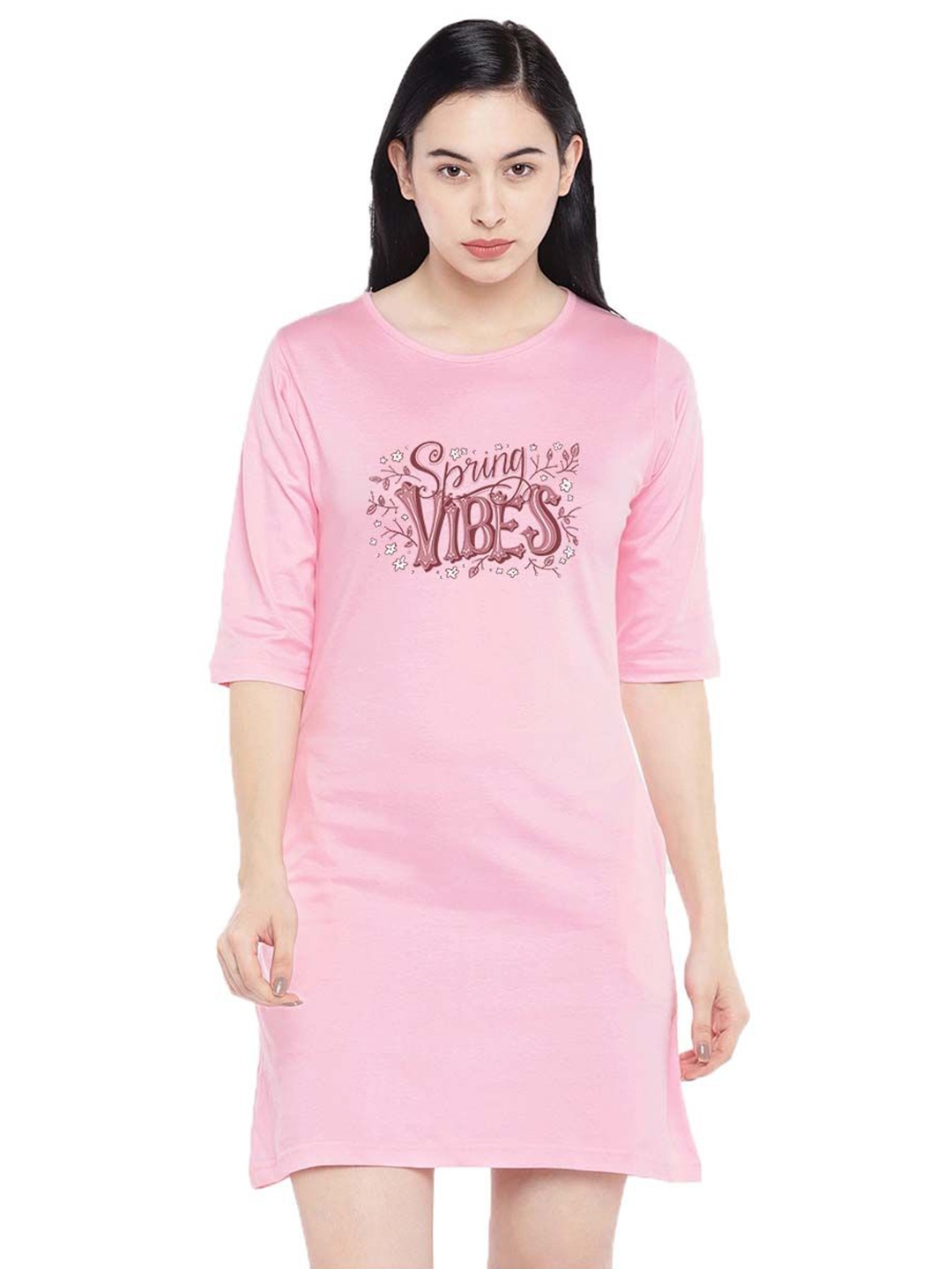 

Moda Rapido Print T-shirt Dress, Pink