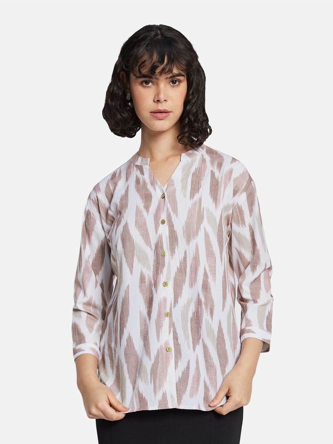

METTLE Floral Print Cotton Shirt Style Top, Pink