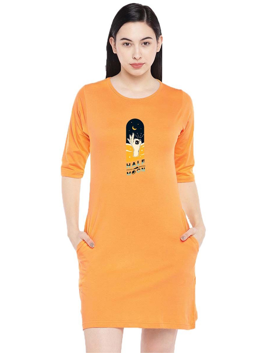 

Moda Rapido Print T-shirt Dress, Yellow
