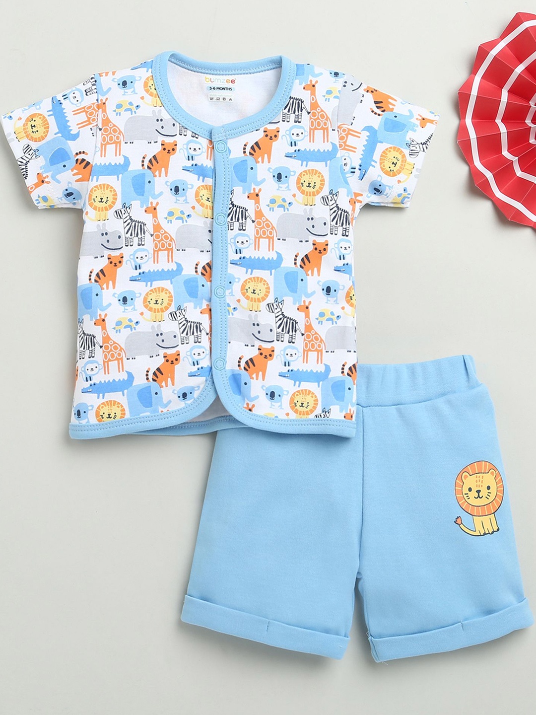 

BUMZEE Boys Printed Shorts, White