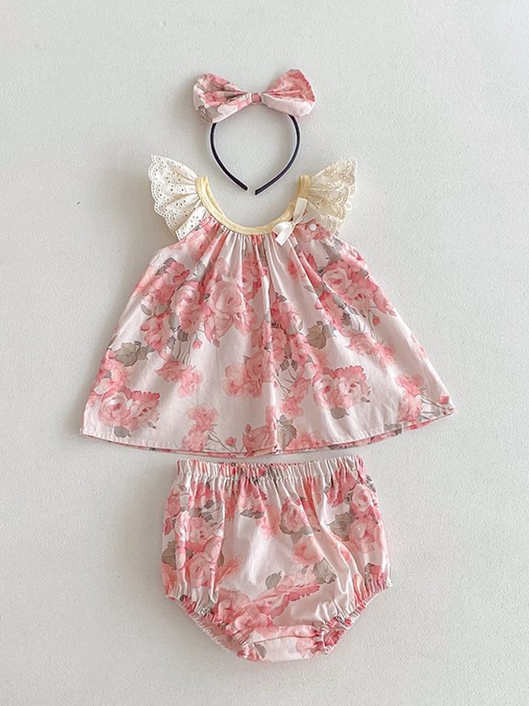 

LULU & SKY Girls Printed Top with Shorts, Pink