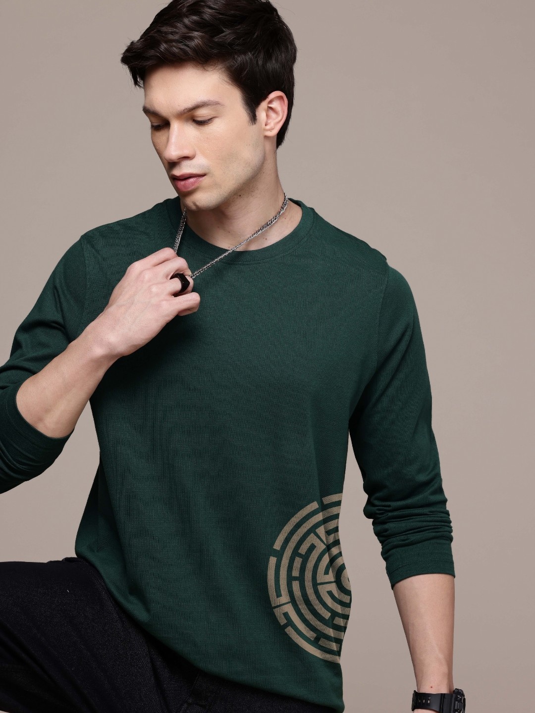 

Moda Rapido Men Printed T-shirt, Green