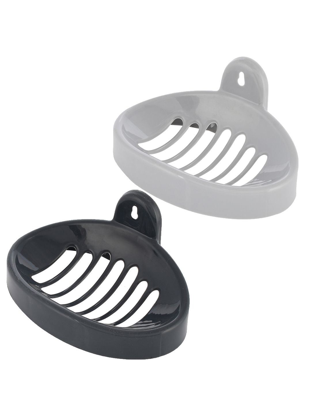 

Kuber Industries Silver-Toned & Grey 2 piece Solid Plastic Shower Holder