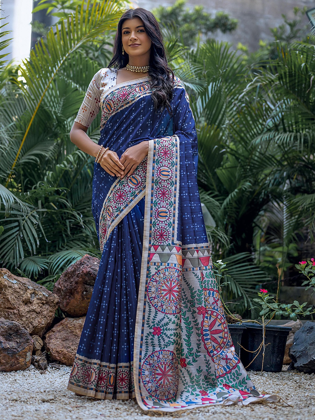 

Divyadham Textiles Pure Silk Saree, Blue