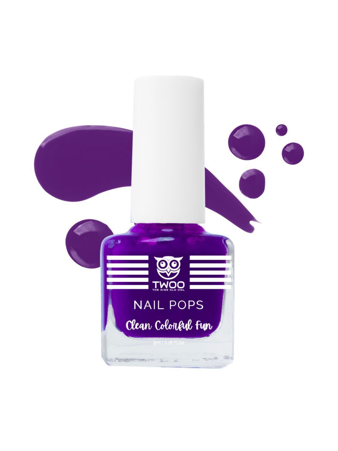 

TWOO The Wise Old Owl Girls Nail Pops Nail Polish- 5 ml Purple Punch