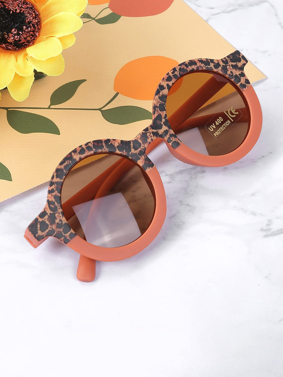 

SHOP FRENZY Unisex Kids Round Sunglasses with UV Protected Lens, Orange