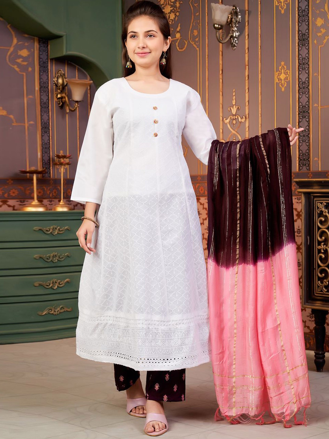 

Aarika Girls Kurta, White