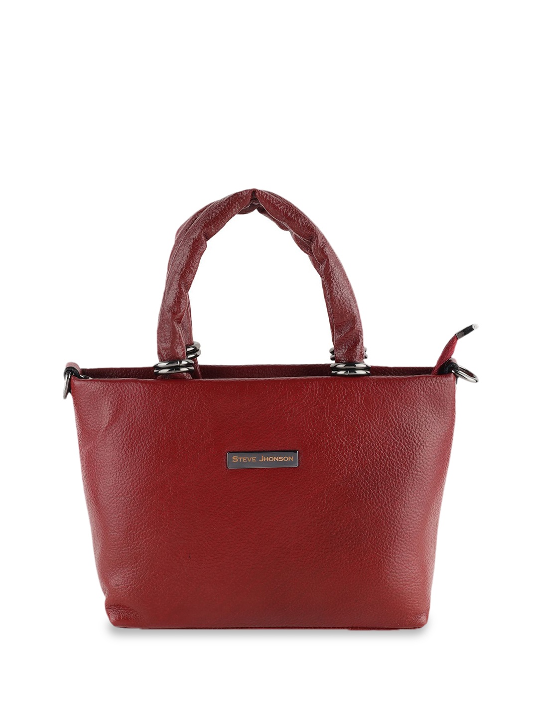 

Steve Jhonson Leather Structured Handheld Bag, Red