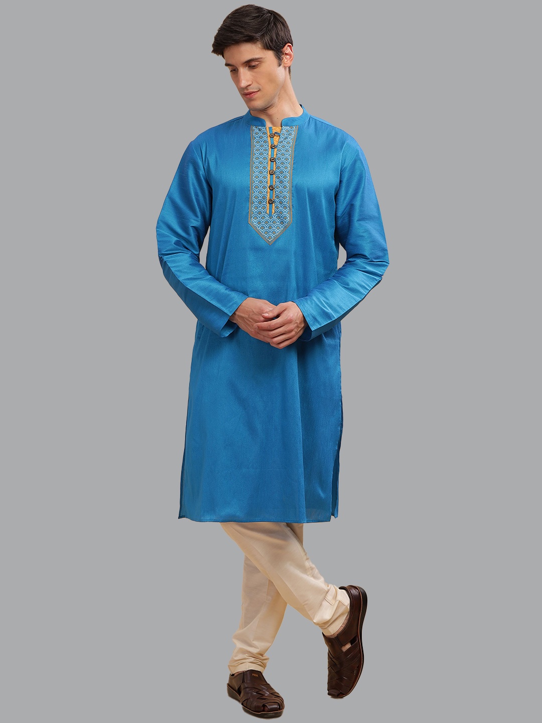 

Arch element Men Flared Sleeves Kurta, Blue