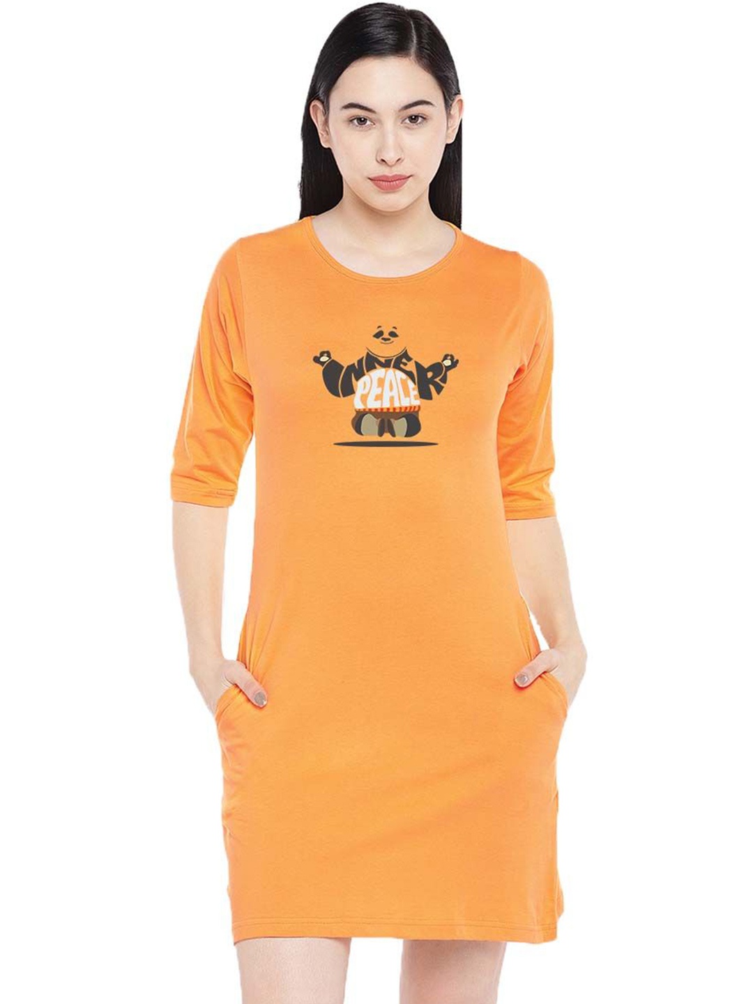 

Moda Rapido Print T-shirt Dress, Yellow