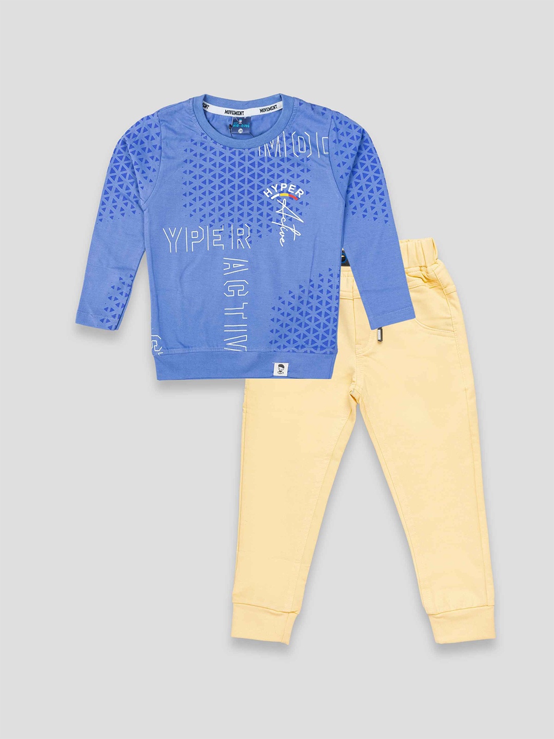 

YK X JUST KiDDiNG Boys Printed T-shirt with Trousers, Purple