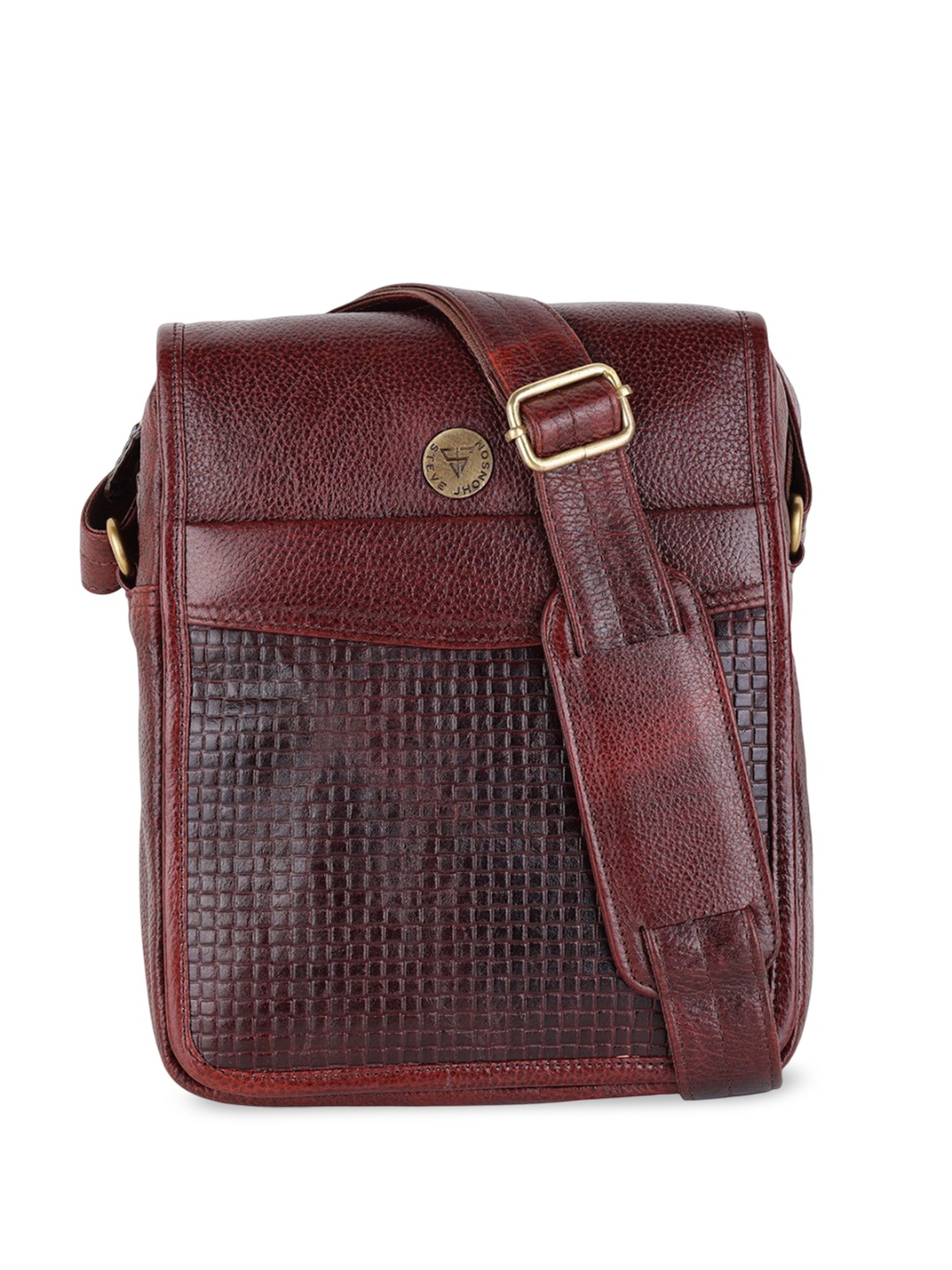 

Steve Jhonson Leather Structured Handheld Bag, Brown