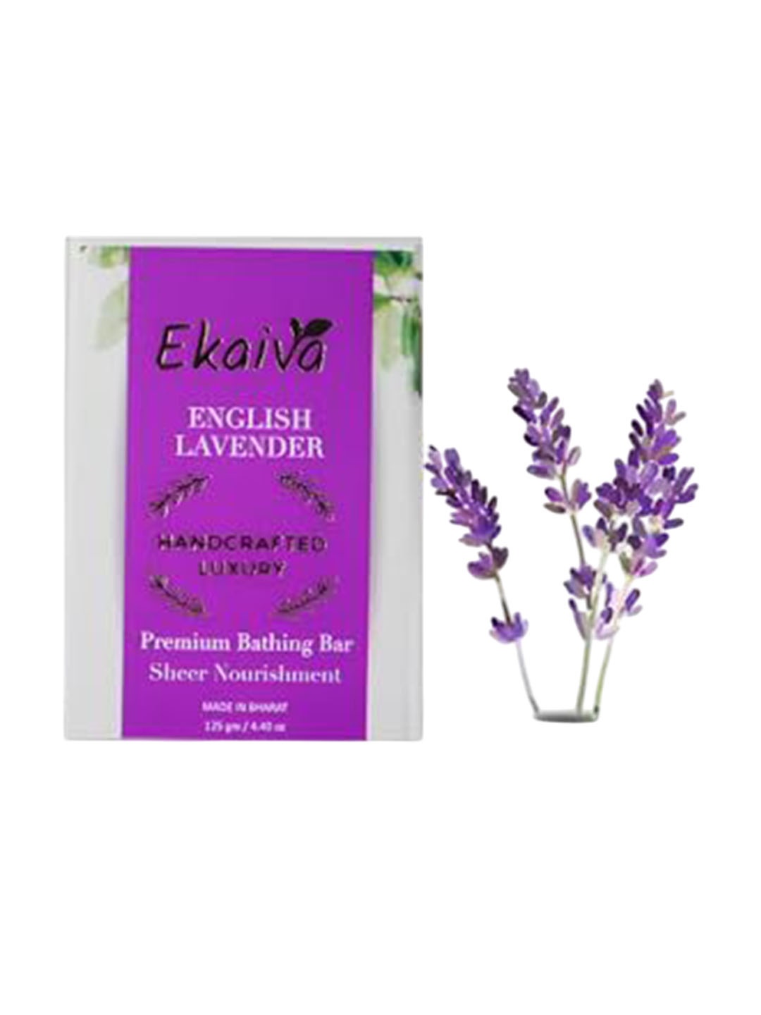 

Ekaiva Organics English Lavender Premium Bathing Bar - 125 g, White