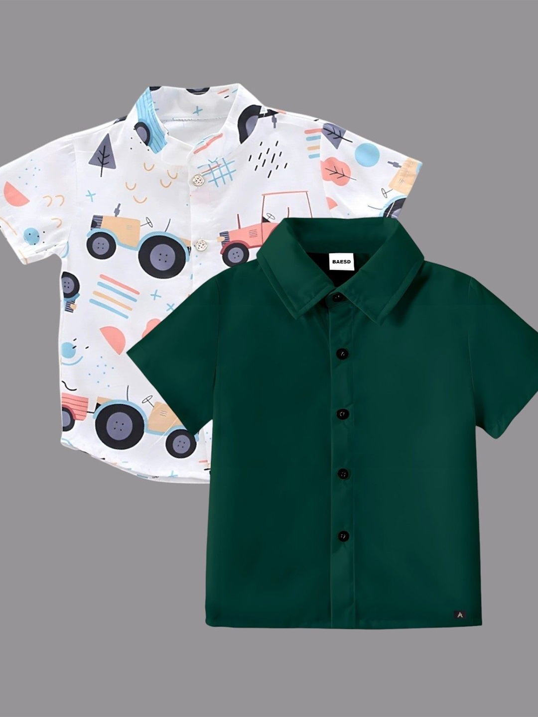 

BAESD Boys Classic Opaque Formal Shirt, Green